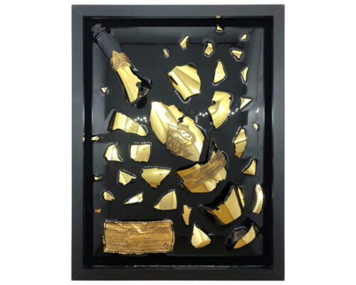 Armand de Brignac epoxy bottle art