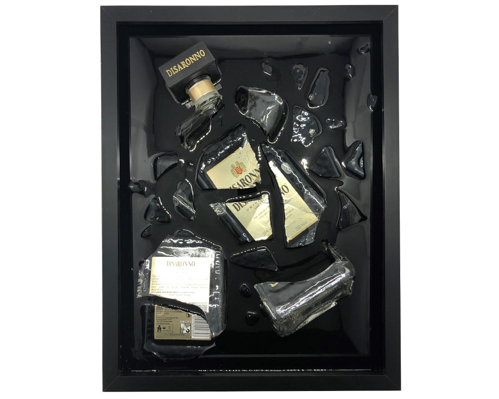 Disaronno epoxy bottle art