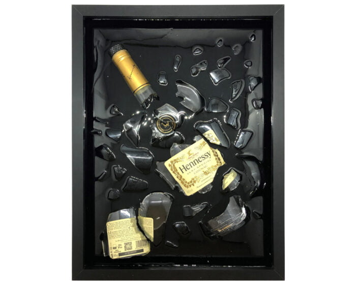 Hennessy epoxy bottle art